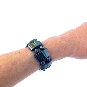 Black hematite metallic bracelet